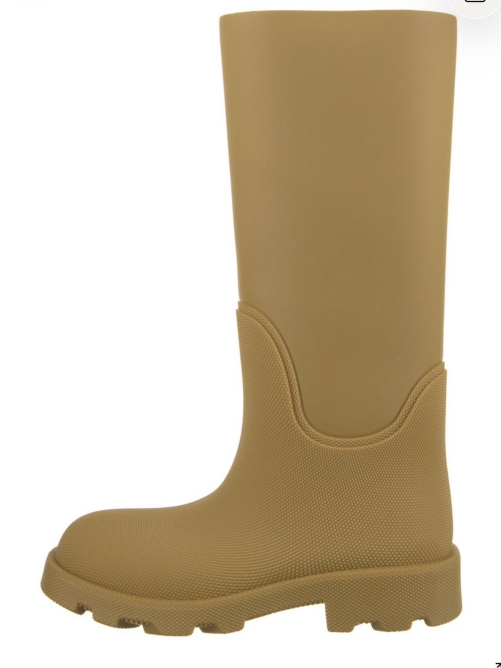 Burberry Tan Knee-High Rubber Rain Boots